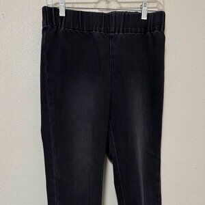 Soft Surroundings cotton pull on pants, size: S, washed black denim